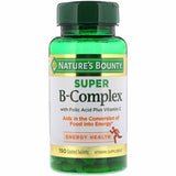 Nature's Bounty Super B-Complex vitamin bottle with folic acid and vitamin C, 150 tablets