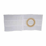 white ostomy belt with circular opening for medical use