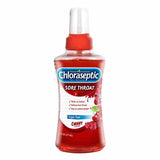 Chloraseptic sore throat spray, cherry flavor, sugar free, 6 fl oz bottle.