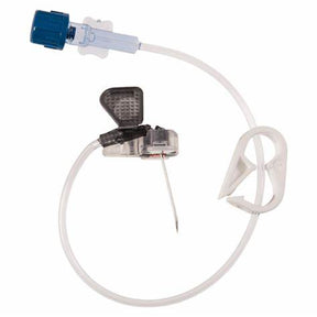 Medical infusion set with safety needle and tubing for home healthcare delivery