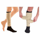 Adjustable beige compression leg wraps for swelling relief and circulation support