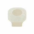 Closed-end ostomy pouch with adhesive barrier for medical use, isolated on white background