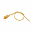 Latex Foley catheter for medical use, yellow flexible tubing with drainage eyes