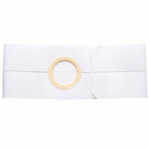 6" Left, Beige, Cool Comfort, Flat Panel Belt, Medium, 3-1/8" Opening Placed 1" From Bottom