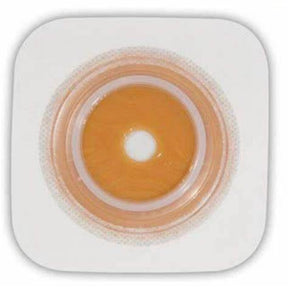Adhesive ostomy barrier with central opening for stoma care, medical supplies