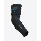 Black arm compression massager sleeve with control panel for muscle recovery