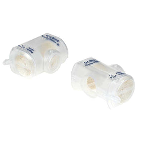 Lightweight tracheostomy HME humidifiers for respiratory therapy, white plastic design