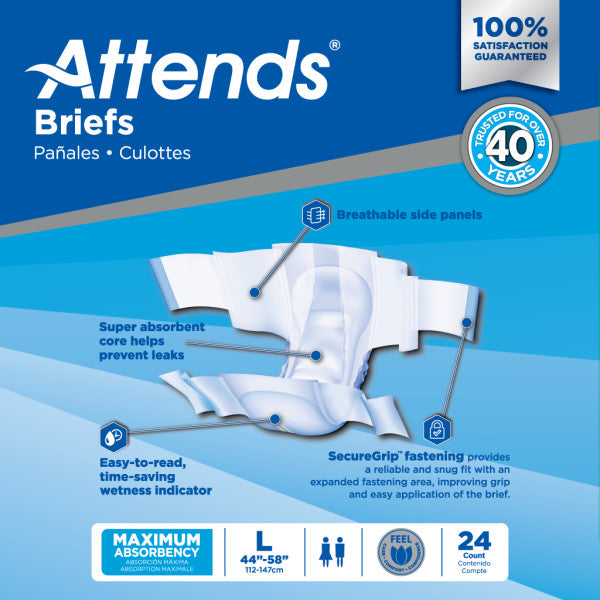 Attends Briefs, Ultimate Absorbency, Large