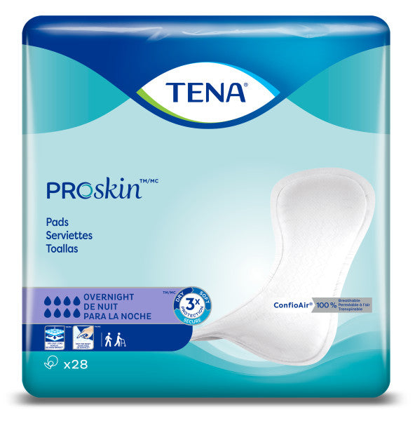 TENA ProSkin Overnight Bladder Leakage Pad for Women, Heavy Absorbency, 16"