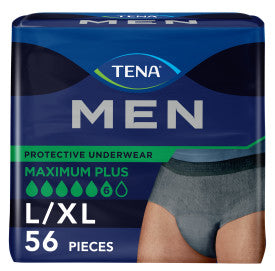 TENA MEN Maximum Plus Premium Fit Incontinence Underwear, Heavy Absorbency, L/XL