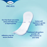 TENA ProSkin Day Light Incontinence Pad, Light Absorbency, Unisex, 13"