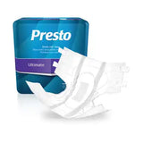 Presto Maximum Absorbency Ultimate Incontinence Brief, Medium, 32" To 44" Circumference, White