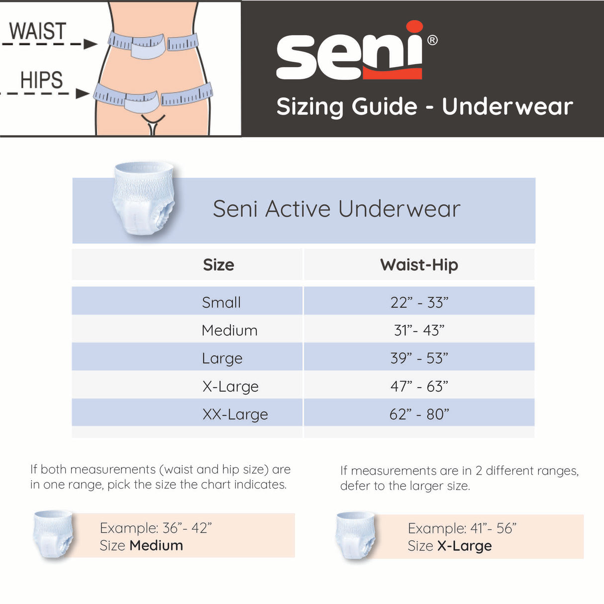 SENI ACTIVE CLASSIC PLUS PULL UP UNDERWEAR SMALL- 22"-33"
