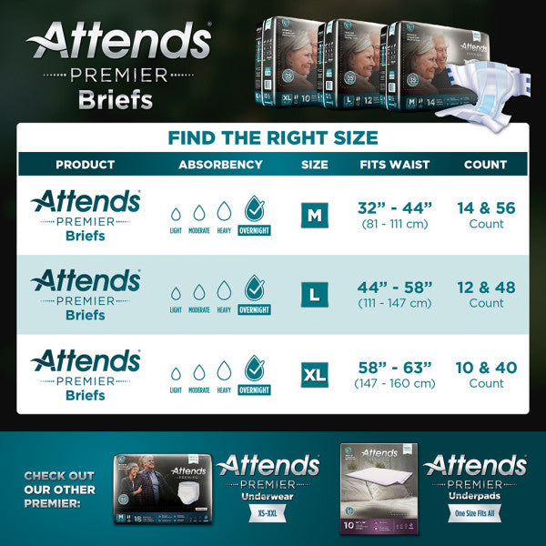 Attends Premier Brief, X-large, 58" - 68"