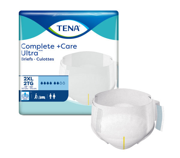 TENA Complete +Care Ultra Incontinence Bariatric Brief, Moderate Absorbency, Unisex 58" - 69"