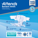 Attends Bariatric Brief, Ultimate Absorbency, 3XL, Up to 85"