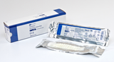 Petrolatum gauze strip medical dressing in sterile packaging, box and opened strip shown