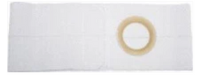 White ostomy barrier pad with central adhesive ring for medical use