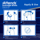 Attends Overnight Briefs, X-large, 58" - 63"