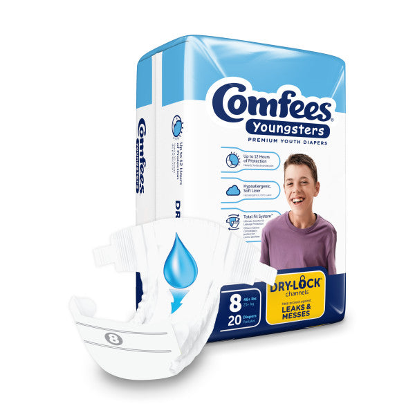 Comfees Youth Diapers, Size 8