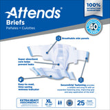 Attends Brief, Extra Heavy Absorbency, X-large, 58" - 63"