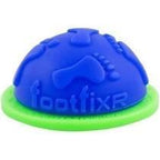 Blue textured foot massager dome with green base for pain relief and therapy