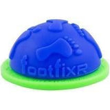 Blue textured foot massager dome with green base for pain relief and therapy