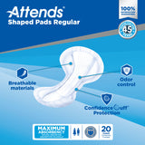 Attends Shaped Pads Regular