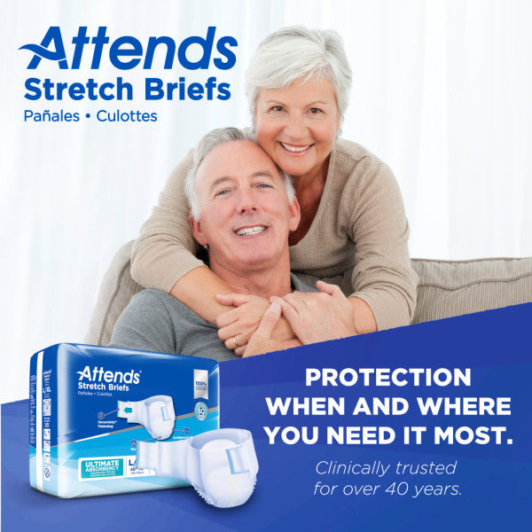 Attends Stretch Brief, Ultimate Absorbency, L/XL