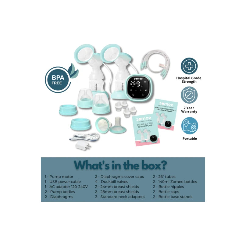 Zomee Z2 Double Electric Breast Pump With Hands Free Collection Cups Bundle