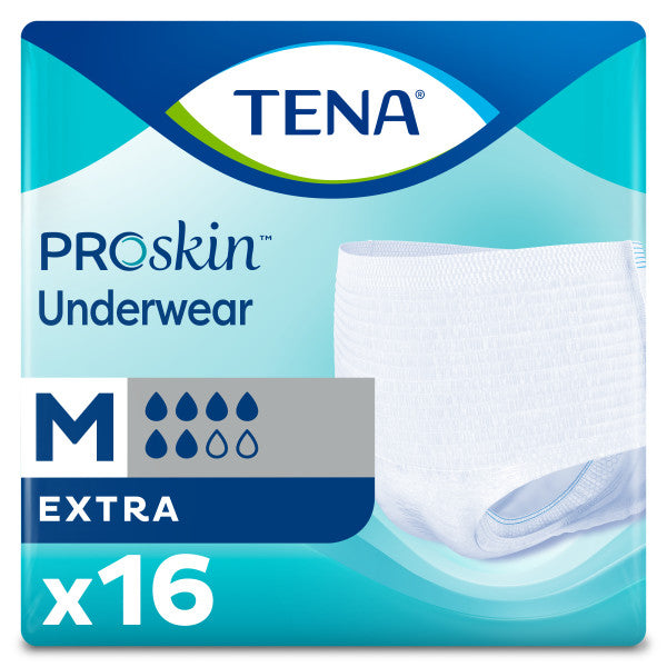 TENA ProSkin Extra Protective Incontinence Pull-Up Underwear, Moderate Absorbency, Unisex, Medium, 34" - 44"